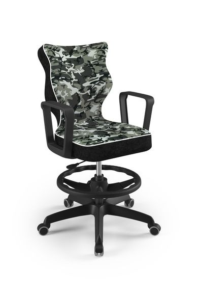 Entelo, Norm, krzesło młodzieżowe z podnóżkiem i podłokietnikami, wzrost 146-176,5 cm, moro