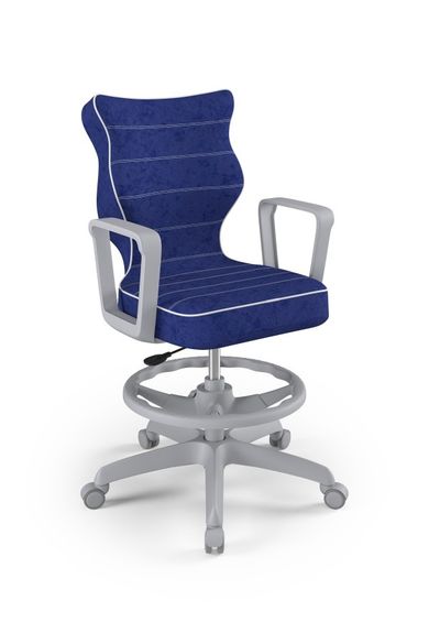 Entelo, Norm, krzesło młodzieżowe z podnóżkiem i podłokietnikami, wzrost 146-176,5 cm, niebieskie