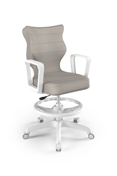 Entelo, Norm, krzesło młodzieżowe z podnóżkiem i podłokietnikami, wzrost 146-176,5 cm, szare