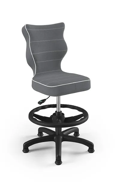 Entelo, Petit, krzesło dziecięce z podnóżkiem, ciemny szary, wzrost 119-142 cm