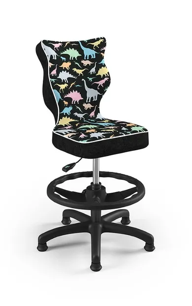 Entelo, Petit, krzesło dziecięce z podnóżkiem, motyw dinozaury, wzrost 119-142 cm