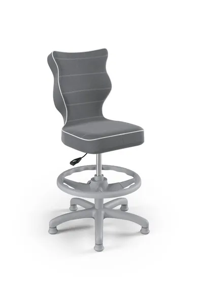 Entelo, Petit, krzesło dziecięce z podnóżkiem, wzrost 119-142 cm, ciemno szare