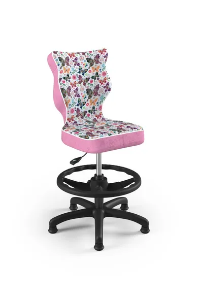 Entelo, Petit, krzesło dziecięce z podnóżkiem, wzrost 119-142 cm, motylki