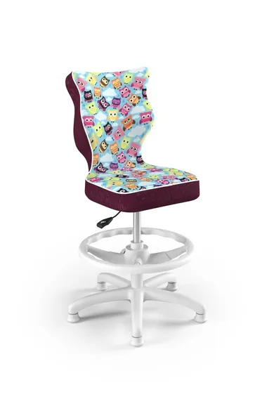 Entelo, Petit, krzesło dziecięce z podnóżkiem, wzrost 119-142 cm, sowy