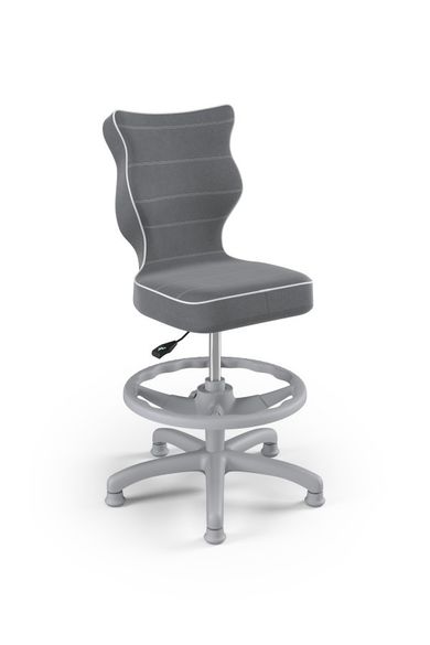 Entelo, Petit, krzesło dziecięce z podnóżkiem, wzrost 133-159 cm, ciemno szare