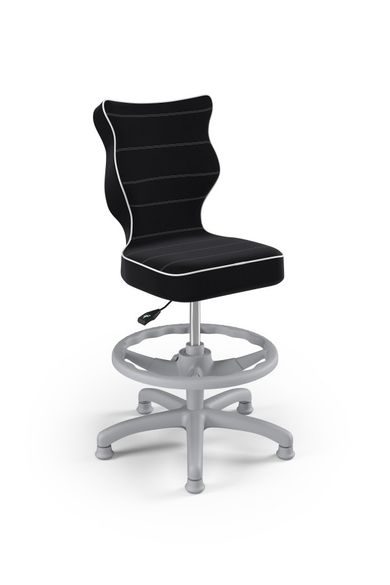 Entelo, Petit, krzesło dziecięce z podnóżkiem, wzrost 133-159 cm, czarne