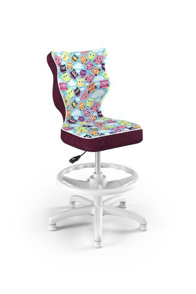 Entelo, Petit, krzesło dziecięce z podnóżkiem, wzrost 133-159 cm, sowy