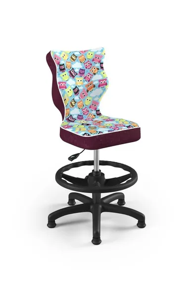 Entelo, Petit, krzesło dziecięce z podnóżkiem, wzrost 133-159 cm, sowy