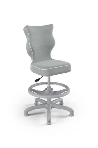 Entelo, Petit, krzesło dziecięce z podnóżkiem, wzrost 133-159 cm, szare