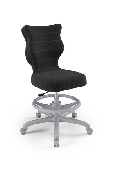 Entelo, Petit, krzesło młodzieżowe z podnóżkiem, wzrost 146-176,5 cm, antracytowe