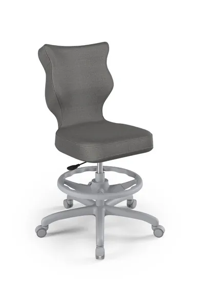 Entelo, Petit, krzesło młodzieżowe z podnóżkiem, wzrost 146-176,5 cm, ciemno szare