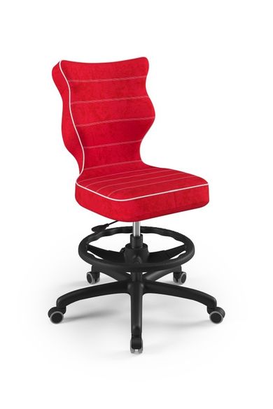 Entelo, Petit, krzesło młodzieżowe z podnóżkiem, wzrost 146-176,5 cm, czerwone
