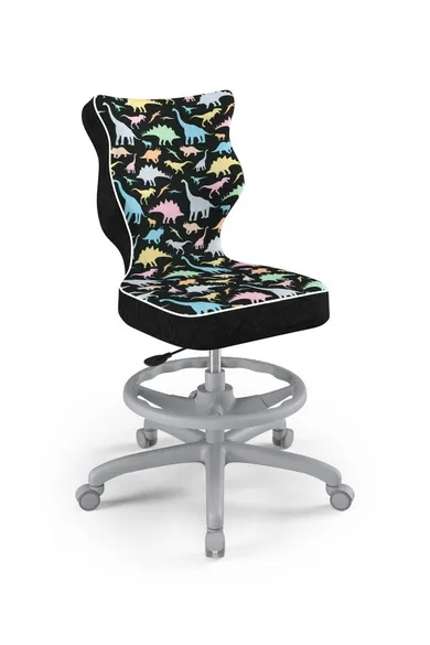 Entelo, Petit, krzesło młodzieżowe z podnóżkiem, wzrost 146-176,5 cm, dinozaury