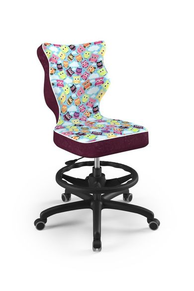 Entelo, Petit, krzesło młodzieżowe z podnóżkiem, wzrost 146-176,5 cm, sowy