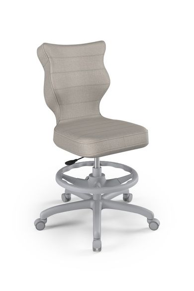 Entelo, Petit, krzesło młodzieżowe z podnóżkiem, wzrost 146-176,5 cm, szare