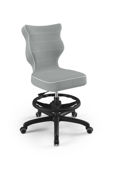 Entelo, Petit, krzesło młodzieżowe z podnóżkiem, wzrost 146-176,5 cm, szare