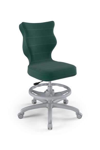 Entelo, Petit, krzesło młodzieżowe z podnóżkiem, wzrost 146-176,5 cm, zielone