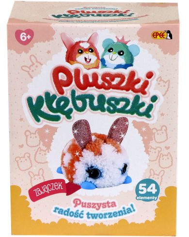 Epee, Pluszki-Kłębuszki, Zajączek, zestaw kreatywny, zrób to sam, 54 elementy