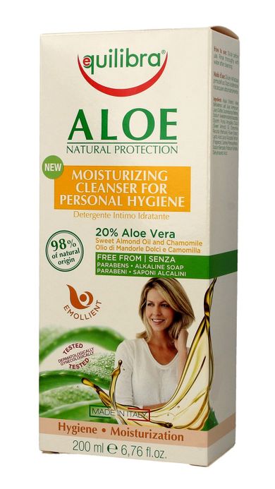 Equilibra, Aloe Natural Protection, żel do higieny intymnej, nawilżający, 200 ml