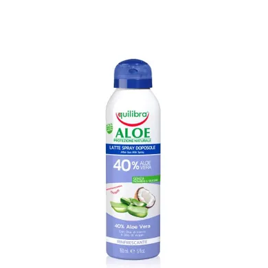 Equilibra, Aloe, Solare, mleczko po opalaniu w sprayu, 40% Aloe Vera, 150 ml