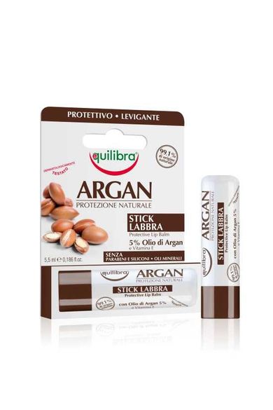 Equilibra, Argan Protective Lip Balm, ochronno-wygładzający balsam do ust w sztyfcie, 5,5 ml