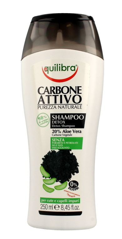 Equilibra, Carbone Attivo, Detox, szampon do włosów oczyszczający z aktywnym węglem, 250 ml