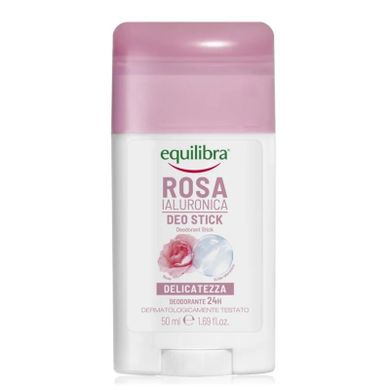 Equilibra, Rosa, różany dezodorant w sztyfcie z kwasem hialuronowym, 50 ml