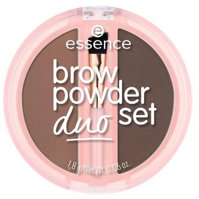 Essence, Brow Powder Duo, pudrowy zestaw do brwi, nr 02 Medium, 1.8g