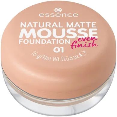 Essence, Natural Matte Mousse Foundation, podkład do twarzy w musie, nr 01, 16g