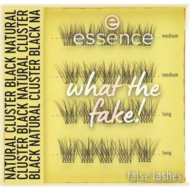 Essence, What The Fake! False Lashes, sztuczne do rzęsy z klejem do rzęs, 06 Natural Cluster Black, 20 szt.