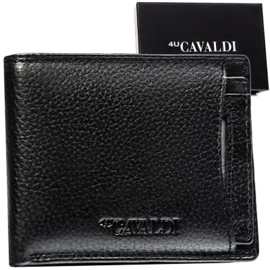 Etui na karty, czarne, skórzane, 4U Cavaldi