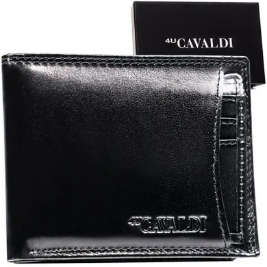 Etui na karty, czarne, skórzane, 4U Cavaldi