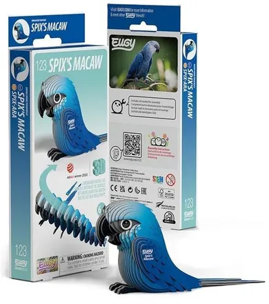 Eugy, układanka 3D, Papuga Ara Srebrzysta