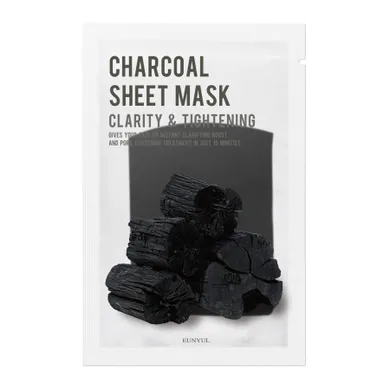 Eunyul, Charcoal Sheet Mask, oczyszczająca maseczka w płachcie z węglem, 22ml