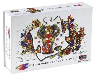 Eureka! Rainbow, Słoń, puzzle drewniane, 120 elementów