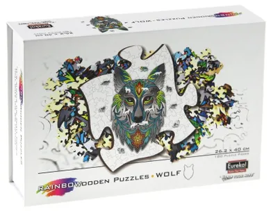Eureka! Rainbow, Wilk, puzzle drewniane, 180 elementów