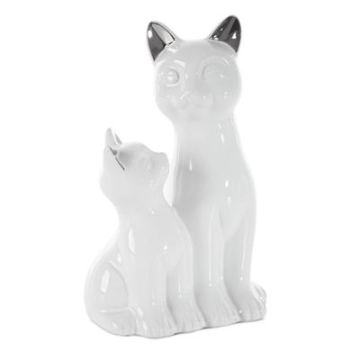 Eurofirany, figurka dekoracyjna, Cat, 15-11-22 cm, biały