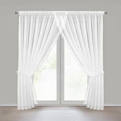 Eurofirany, firana gotowa, Artemida, na taśmie, 400-250 cm, biały