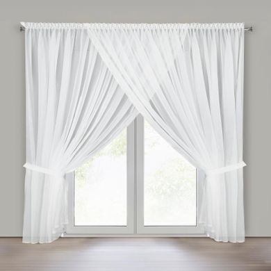 Eurofirany, firana gotowa, Caroline, na taśmie, 400-250 cm, biały
