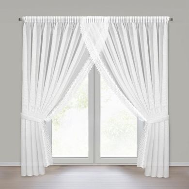 Eurofirany, firana gotowa, Hestia, na taśmie, 400-250 cm, biały