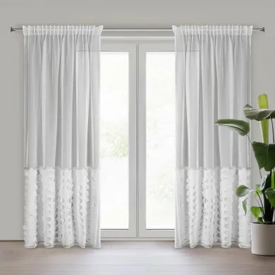 Eurofirany, firana gotowa na taśmie, Debora, 140-270 cm, biały