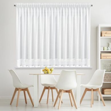 Eurofirany, firana gotowa, na taśmie, Katrina, 150-350 cm, biały