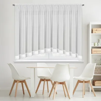 Eurofirany, firana gotowa, na taśmie, Luisa, 160-400 cm, biały