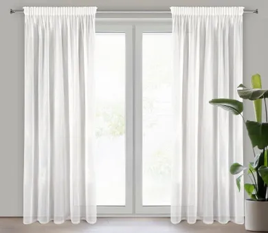 Eurofirany, firana gotowa na taśmie, Missy, 140-270 cm, biały