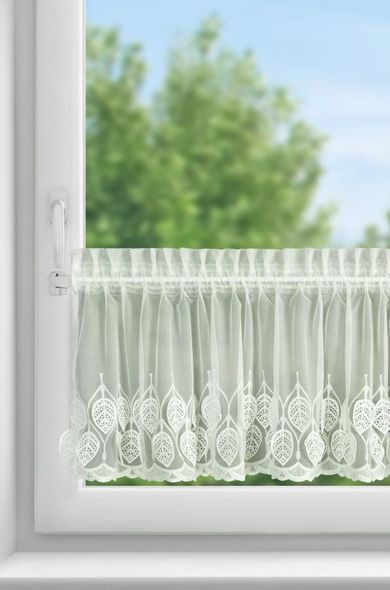 Eurofirany, firana gotowa, Nira, na taśmie, 150-40 cm, kremowy