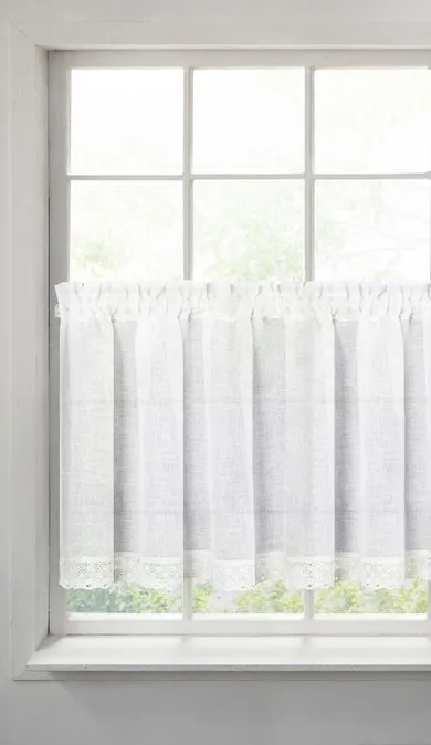 Eurofirany, firana zaciemniająca gotowa, Lisa, 60-150 cm, biały