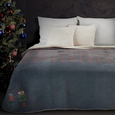 Eurofirany, koc świąteczny Peter, 200-220 cm, granatowy