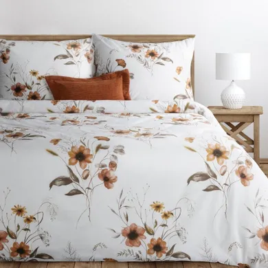 Eurofirany, komplet pościeli bawełnianej, Celine, 220-200 cm, biały