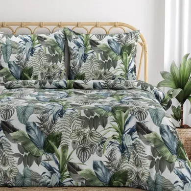 Eurofirany, komplet pościeli bawełnianej, Davos, 140-200 cm, zielony