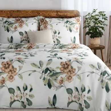 Eurofirany, komplet pościeli bawełnianej, Nikola, 140-200 cm, biały